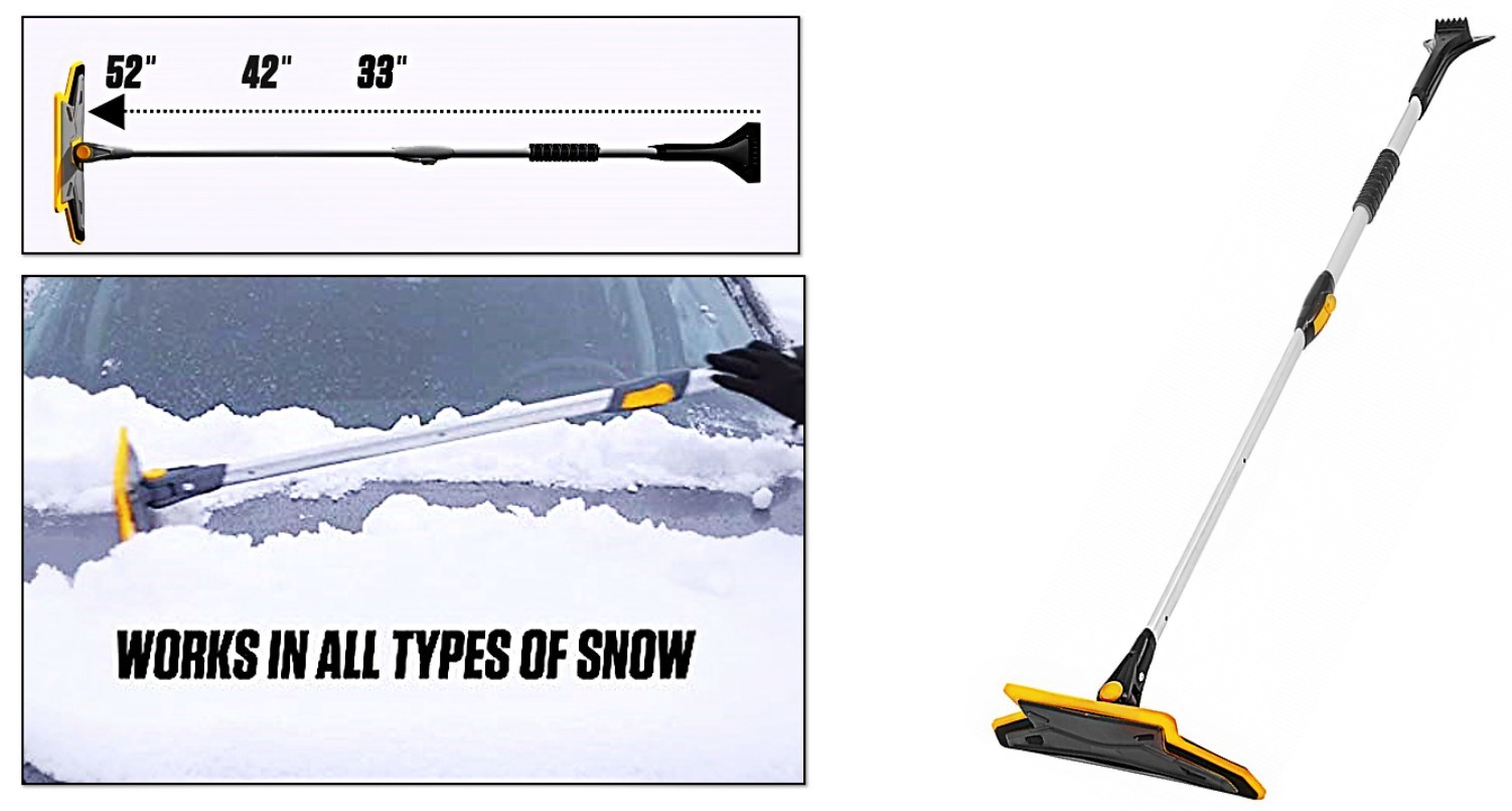 Buy the Ames ABTT5212 Tru-Temper Telescoping Scratch-Free Snow Brush w/End  Scraper  Cushioned Grip 52