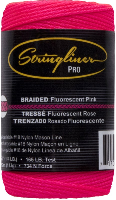 Stringliner 35162 250-Ft. Braided Fluorescent Pink Nylon Construction