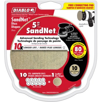 Diablo Sandnet Orbital Sander Discs, 80g ~ 5"