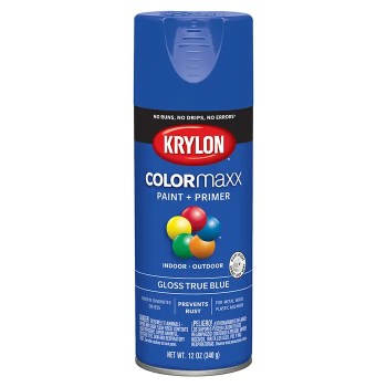 Krylon COLORmaxx Spray Paint, Gloss True Blue - 12 oz