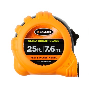 Keson Ultra Bright Dual Read Tape Measure   25 Ft