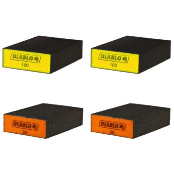 Sanding Sponges, Large Flat Edge, Assorted - 4pk