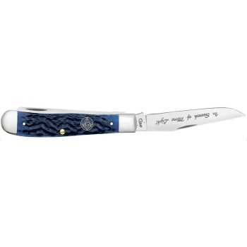 Masonic Blue Bone Trapper Knife