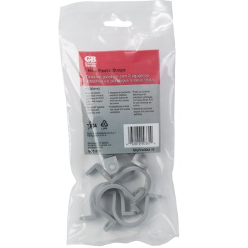 2-Hole Plastic Strap, Gray - 1"