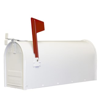 Standard Post Mount Steel Mailbox, White