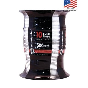 THHN Solid Building Wire, White - 10 AWG x 500 Ft