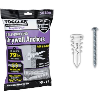 Alligator All-Purpose Wall Anchor, (4pack)  #8 x 1-1/2"