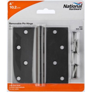 Square Corner Door Hinge, Black ~  4" x 4" 