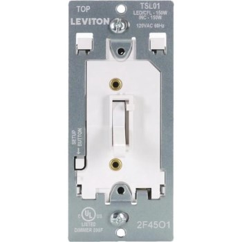Leviton Decora Toggle Slide Dimmer with Preset - 150W, White