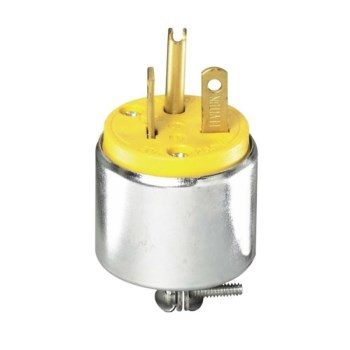 Armored Grounding Plug, Male - 20 Amp, Yellow