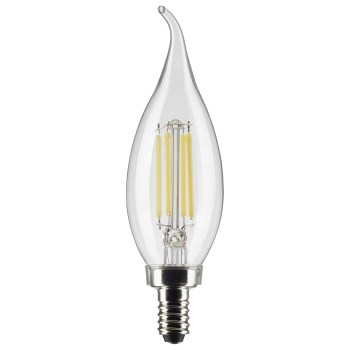 Satco 5.5W LED CA10 Candelabra Bulb, Clear - E12