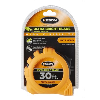Keson Ultra Bright Dual Read Tape Measure   30 Ft
