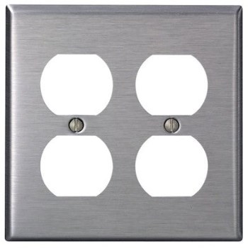 2 Duplex Plate, Standard Size - Stainless Steel