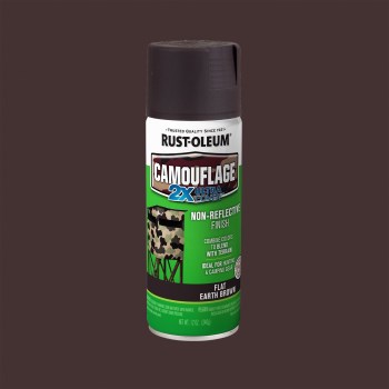 Camouflage 2X Spray Paint, Earth Brown - 12 oz