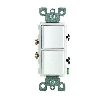 Decora Combo Switch, 2-Way - 15 Amp, White