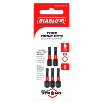 Diablo Torx Drive Bit - T30 x 1", 5-Pack