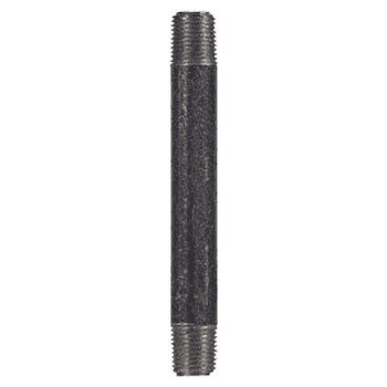 Pipe Nipple, Black Steel - 1/2" x 10"