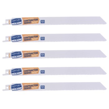 Century Drill Bi-Metal Reciprocating Blade - 10/14 TPI x 9", 5-Pack