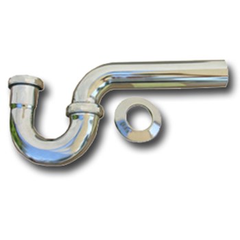 Chrome Brass P-Trap, 22 Gauge  1-1/2" OD