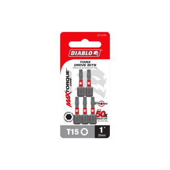 Diablo Torx Drive Bit - T15 x 1", 5-Pack