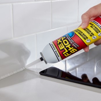 Flex Shot Rubber Adhesive Sealant, White - 8 oz