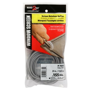 Screen Retainer Spline   Gray   .155" x 25 Ft