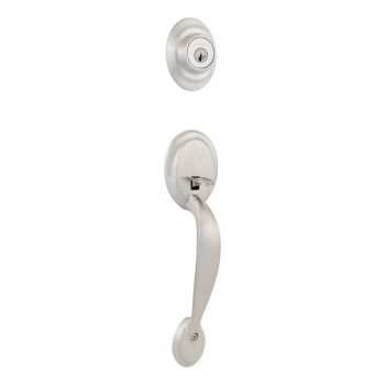 Kwikset Dakota Handleset - LIP (No Interior), Satin Nickel