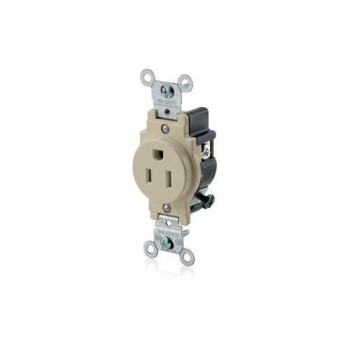 Single Outlet, Narrow Body - 15 Amp, Ivory