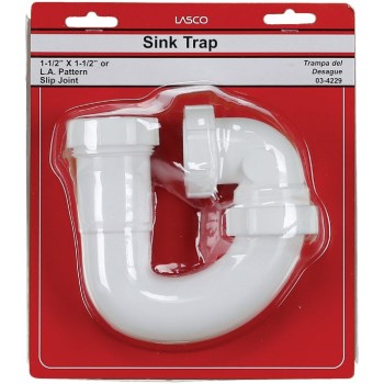 PVC Lavatory Drain Trap - 1-1/2" x 1-1/4"