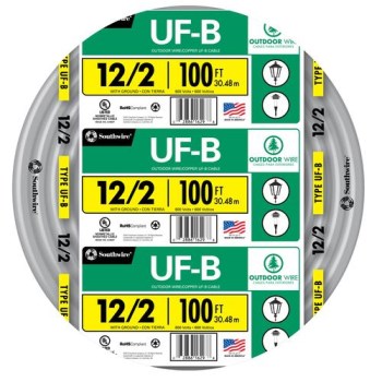Grounded UF Wire - 12/2, 100 Ft