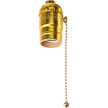 Pull Chain Socket - Single Circuit, Brass
