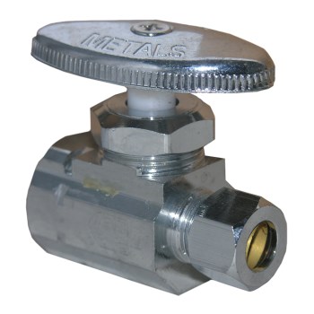 Straight Stop Valve, Chrome - 1/2" FIP x 3/8" Comp
