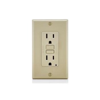 GFCI Outlet, Self Test - 15 Amp, Ivory