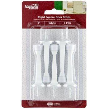 Rigid Square Door Stop, White - 3"