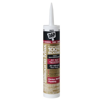 Silicone MAX Kitchen & Bath Sealant, White - 10.1 oz