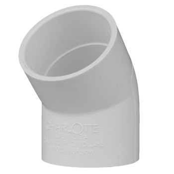 Charlotte Pipe PVC Schedule 40 45-Degree Elbow, Slip x Slip - 1-1/2"