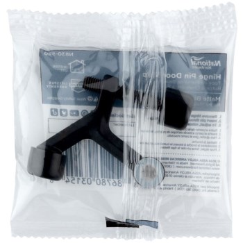 National Hardware Hinge Pin Door Stop, Matte Black - 2pk