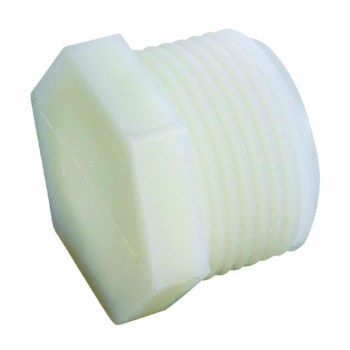 Larsen Nylon Hex Plug, White  1/2" MIP