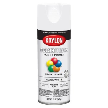 Krylon COLORmaxx Spray Paint, Gloss White - 12 oz