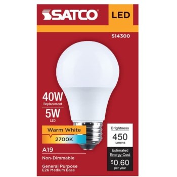 9W A19 LED Bulb - 2700K Soft White