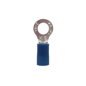 Vinyl Ring Terminal, Blue 16-14 AWG - #8-10 Stud, 22pk