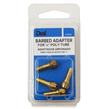 Dial Mfg Poly Barbed Adapter - 1/4", 4pk