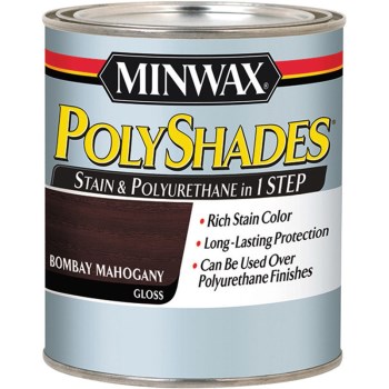 Minwax 61480 Stain & Polyurethane, Bombay Mahogany Gloss  ~ Quart