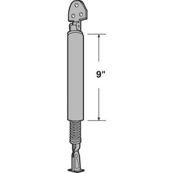 Medium - Heavy Duty Pneumatic Storm Door Closer w/Shock Spring,  Aluminum Finish  ~ 9" Barrel 