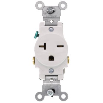 Single Outlet, Narrow Body - 20 Amp 250 Volt, White