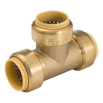 Push Fit Brass Tee - 1" x 1" x 1"
