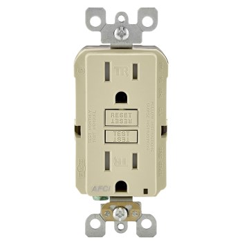 Leviton AFCI Outlet, Ivory - 15A-125V