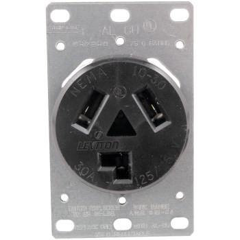 Dryer Outlet, Flush - 30A, Black