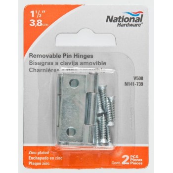 Zinc Removable Pin Hinges, Visual Pack 508 1 - 1/2 inches