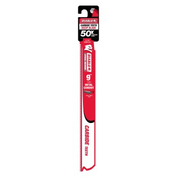 Diablo Steel Demon Carbide Recip Blade, Conduit - 9", 12 TPI